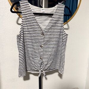 Old Navy Black and White Striped Tank Top
